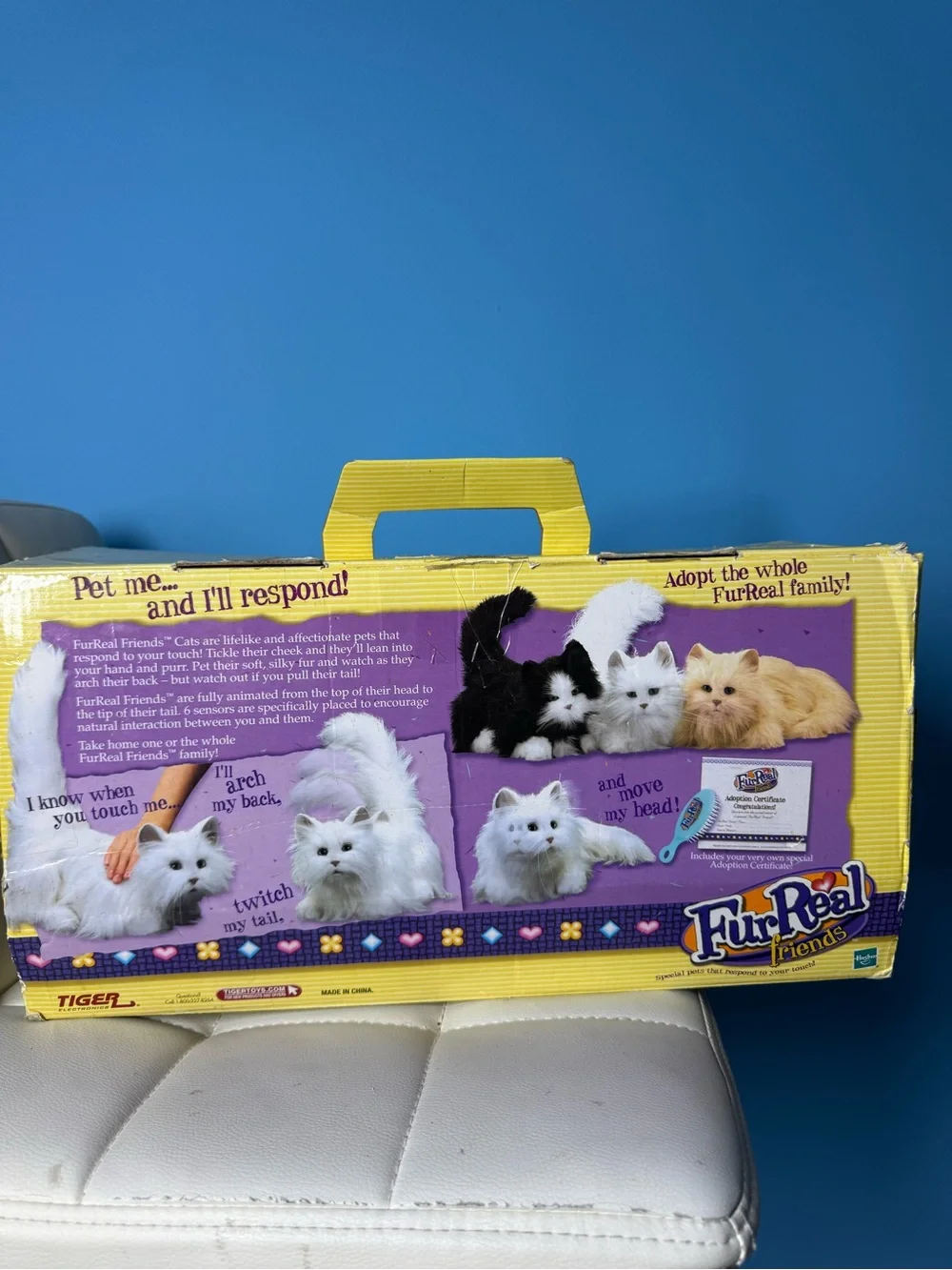 Tiger Electronics FurReal Friends Gray Shaggy Kitty Cat Interactive Plush Toy